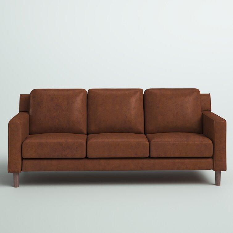 Ferranti 78'' Faux Leather Square Arm Sofa
